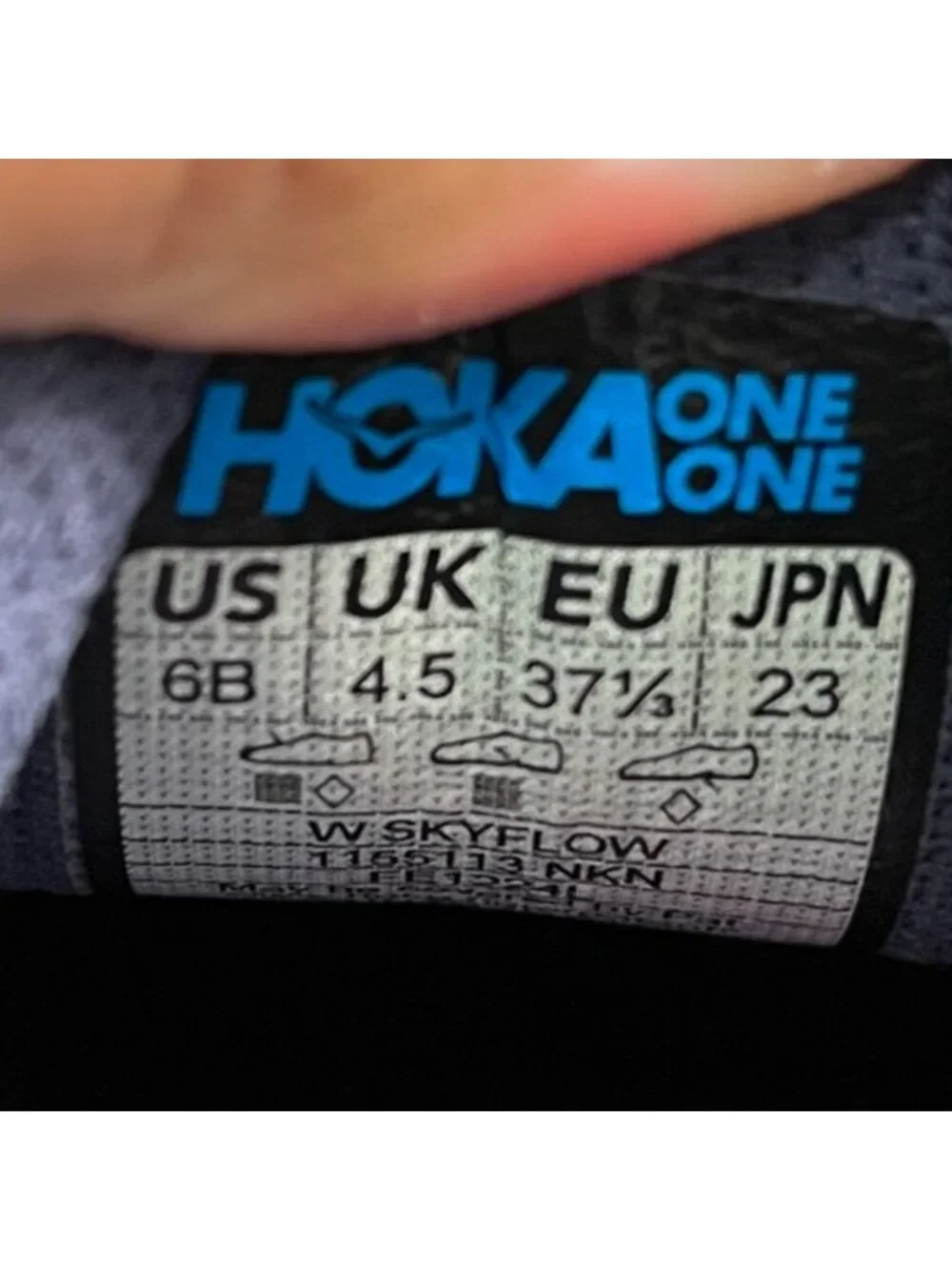 Hoka One One Skyflow Womens Size 6 Blue White Athletic Running Shoes Sneakers